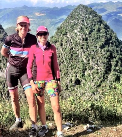 Bernie Sheehan Cycling on the  tour with redspokes